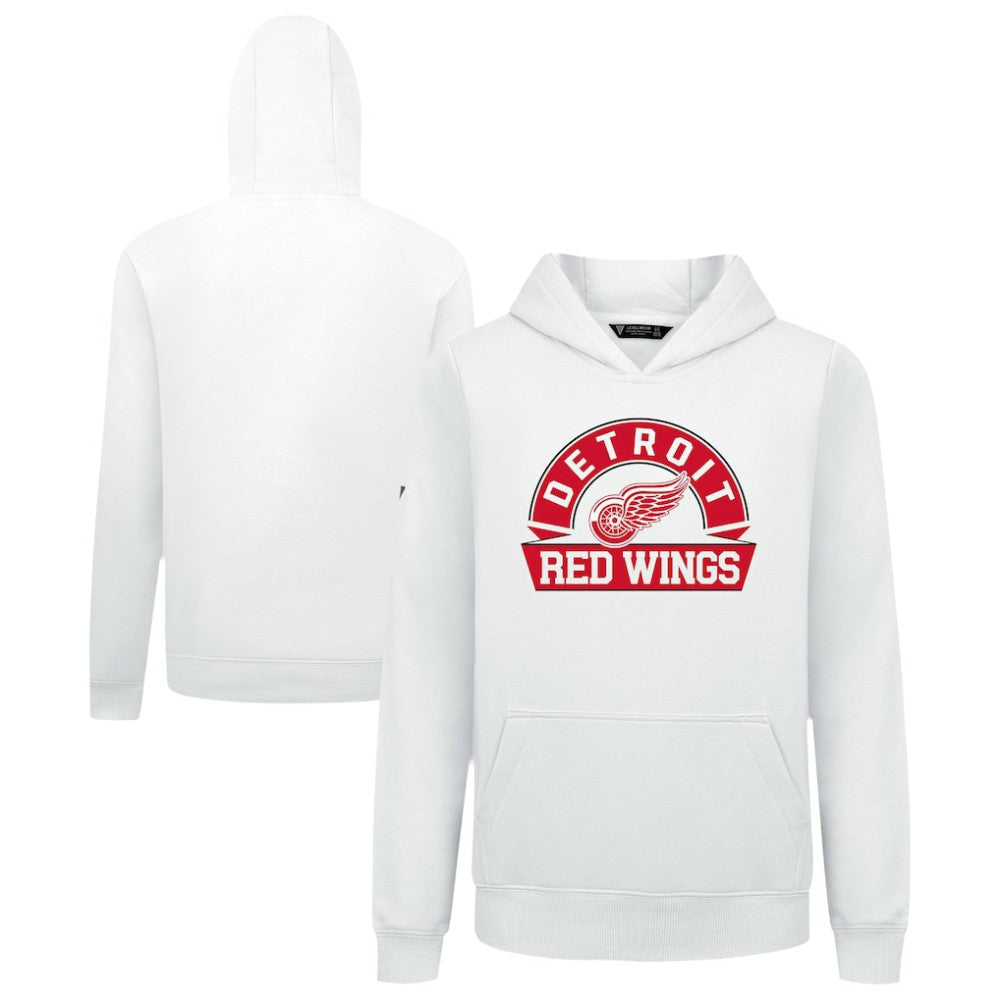 Detroit Red Wings Levelwear Youth Podium Banner Arch Pullover Hoodie - White | NHL sale