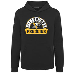 Pittsburgh Penguins Levelwear Youth Podium Banner Arch Pullover Hoodie - Black | NHL discount