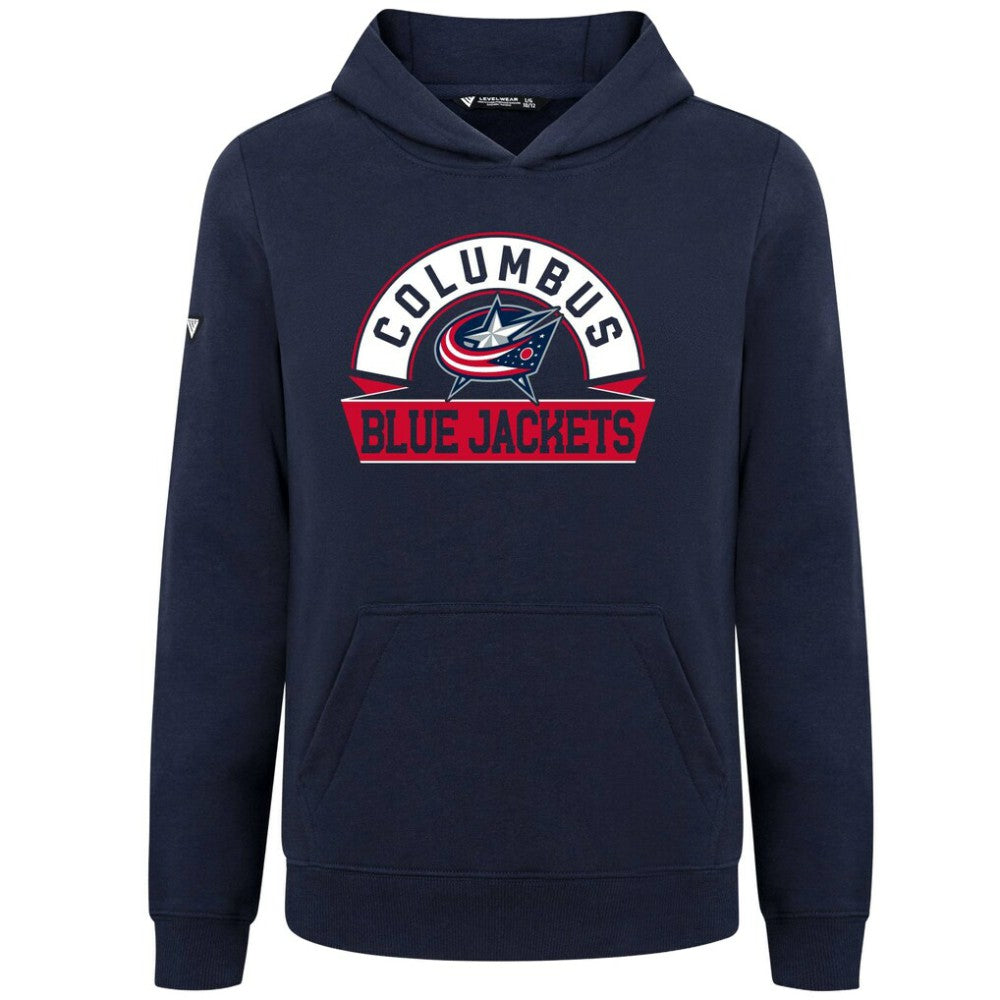 Columbus Blue Jackets Levelwear Youth Podium Banner Arch Pullover Hoodie - Navy | NHL online