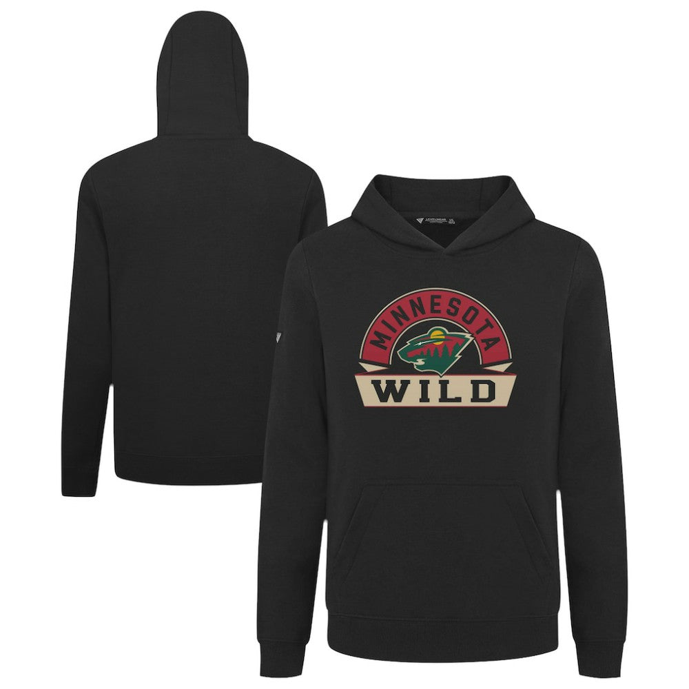 Minnesota Wild Levelwear Youth Podium Banner Arch Pullover Hoodie - Black | NHL discount