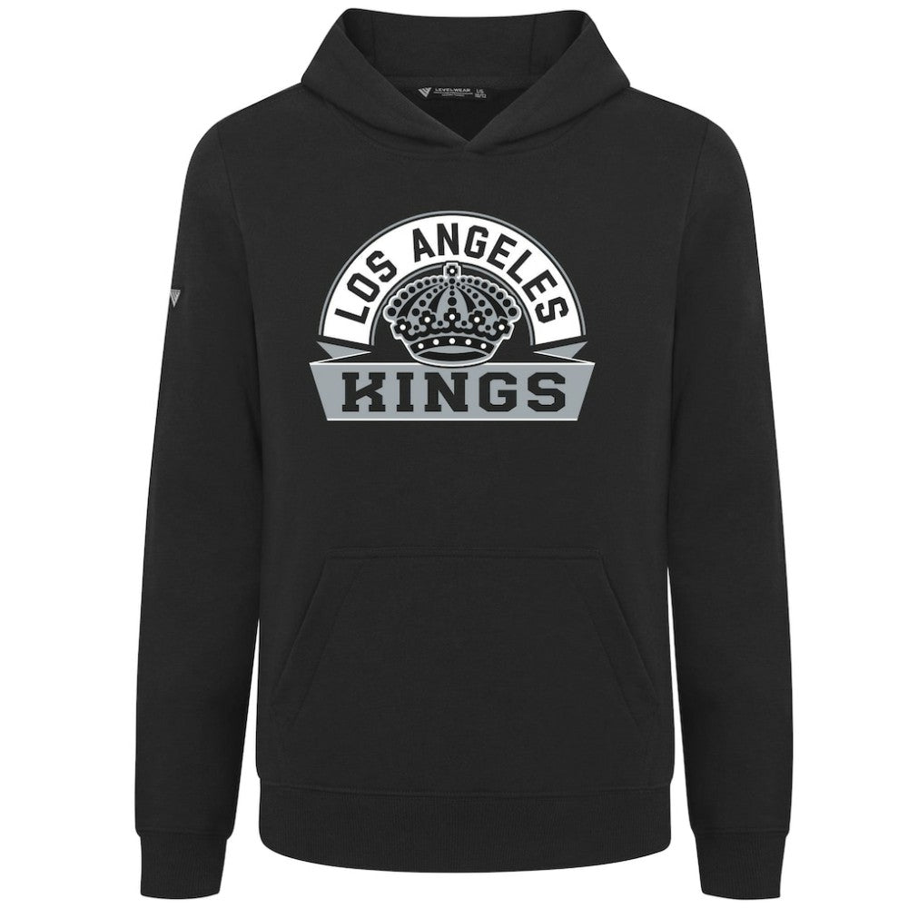 Los Angeles Kings Levelwear Youth Podium Banner Arch Pullover Hoodie - Black | NHL near me
