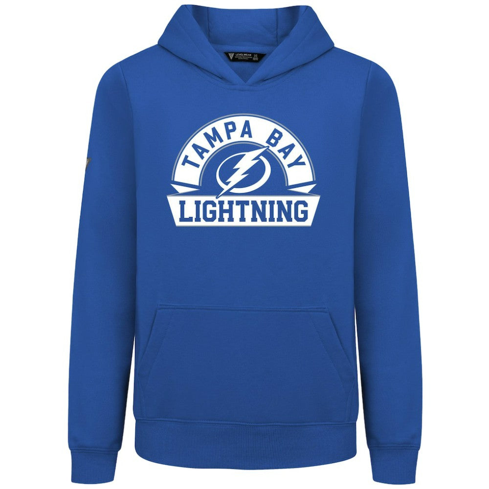 Tampa Bay Lightning Levelwear Youth Podium Banner Arch Pullover Hoodie - Royal | NHL Clearance