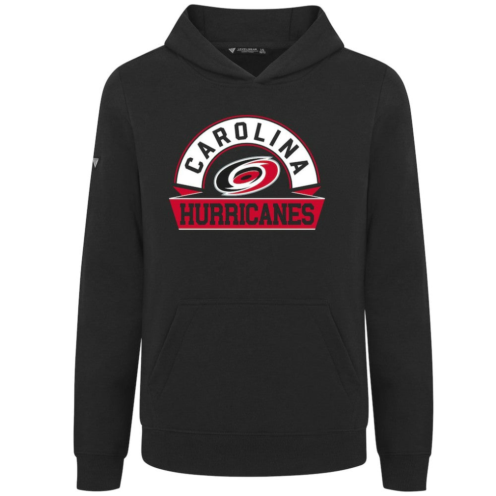 Carolina Hurricanes Levelwear Youth Podium Banner Arch Pullover Hoodie - Black | NHL on sale