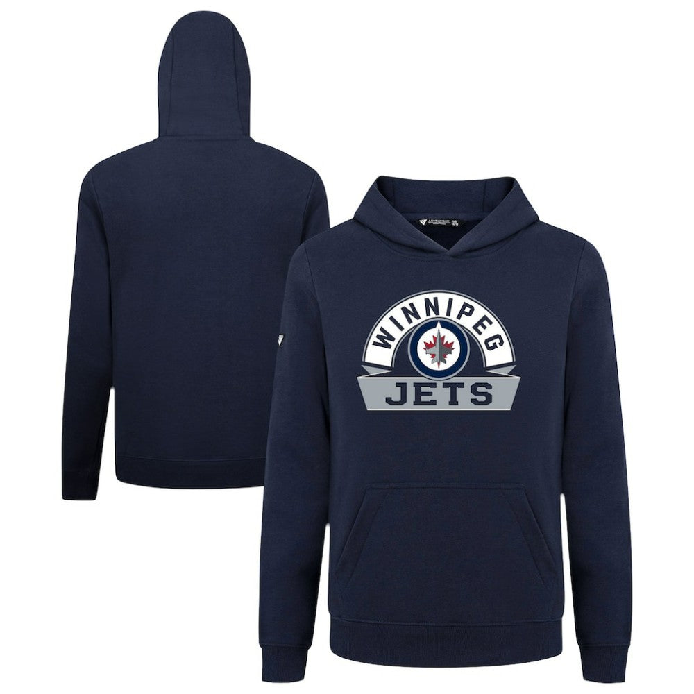Winnipeg Jets Levelwear Youth Podium Banner Arch Pullover Hoodie - Navy | NHL sale