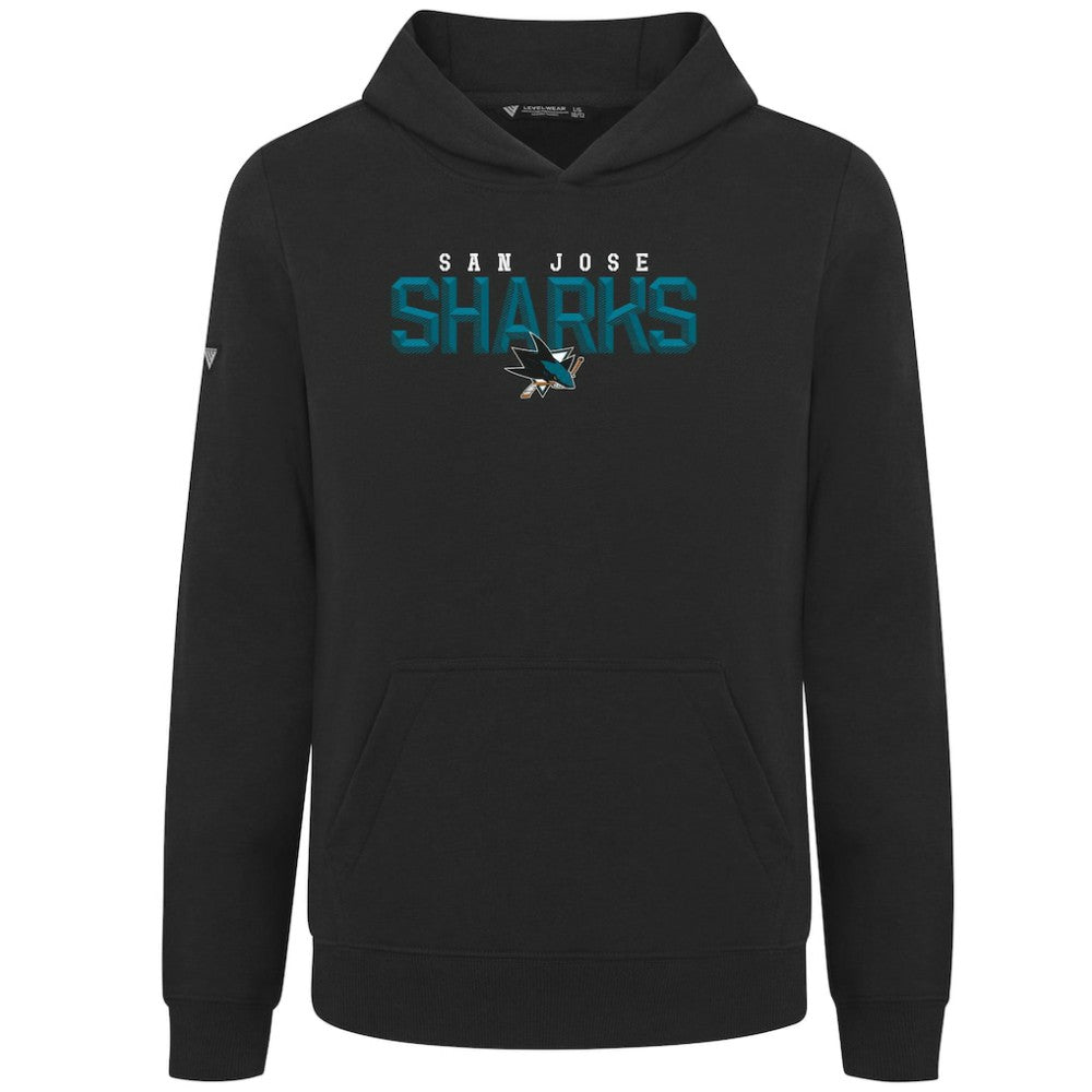 San Jose Sharks Levelwear Youth Podium Carve Pullover Hoodie - Black | NHL online