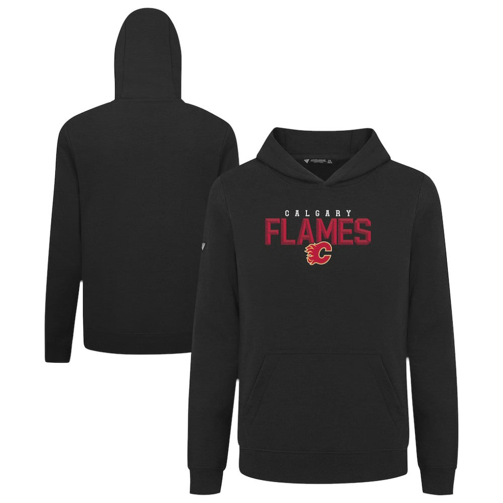 Calgary Flames Levelwear Youth Podium Carve Pullover Hoodie - Black | NHL on sale