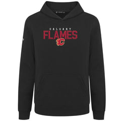 Calgary Flames Levelwear Youth Podium Carve Pullover Hoodie - Black | NHL on sale