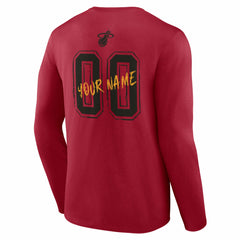 Miami Heat Hustle Custom Long Sleeve T-Shirt Red