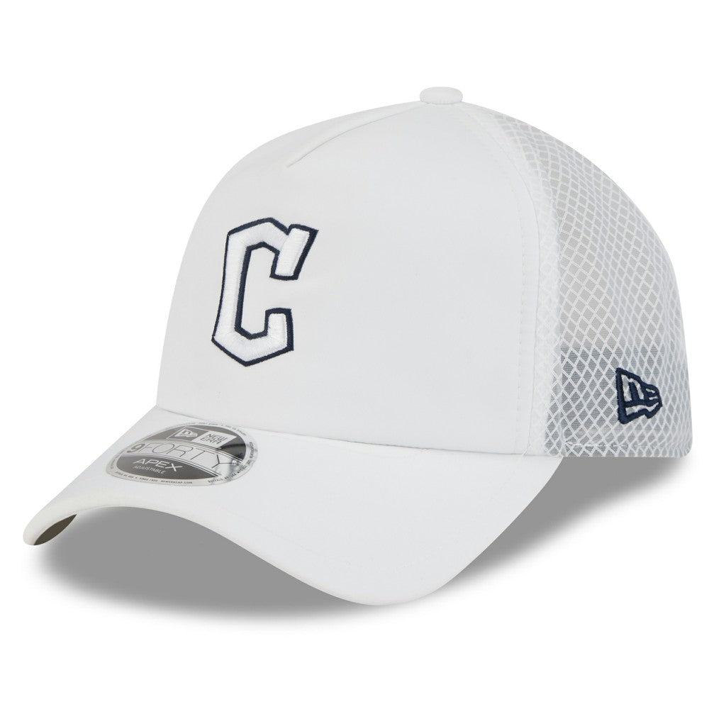 Cleveland Guardians New Era 2026 Batting Practice Apex 9FORTY Adjustable Trucker Hat Sale
