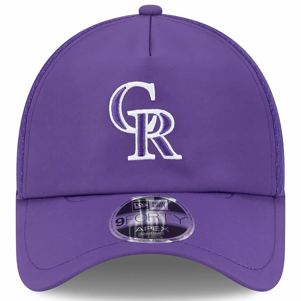 Colorado Rockies New Era 2026 Batting Practice Apex 9FORTY Adjustable Trucker Hat Discount