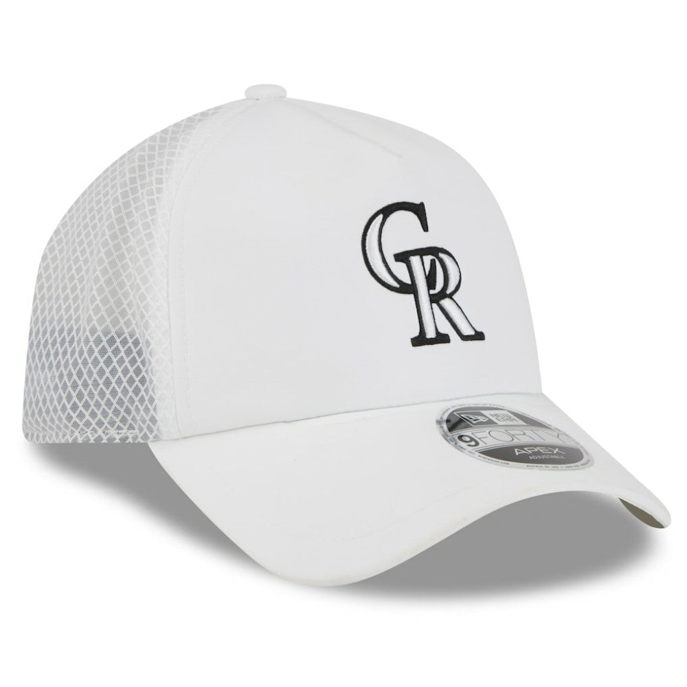 Colorado Rockies New Era 2026 Batting Practice Apex 9FORTY Adjustable Trucker Hat Outlet