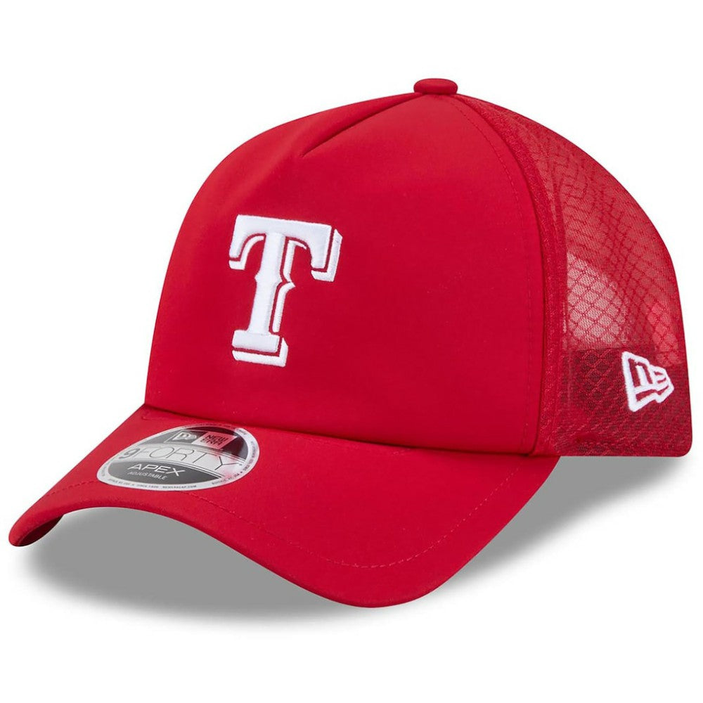 Texas Rangers New Era 2026 Batting Practice Apex 9FORTY Adjustable Trucker Hat Online