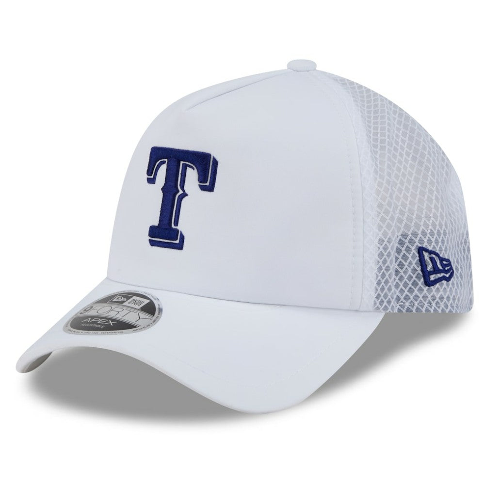 Texas Rangers New Era 2026 Batting Practice Apex 9FORTY Adjustable Trucker Hat for sale
