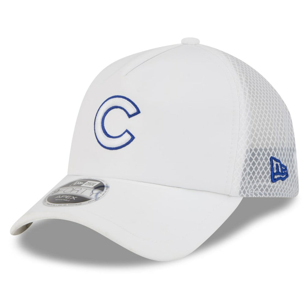 Chicago Cubs New Era 2026 Batting Practice Apex 9FORTY Adjustable Trucker Hat for sale