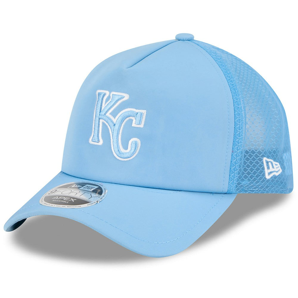 Kansas City Royals New Era 2026 Batting Practice Apex 9FORTY Adjustable Trucker Hat Online