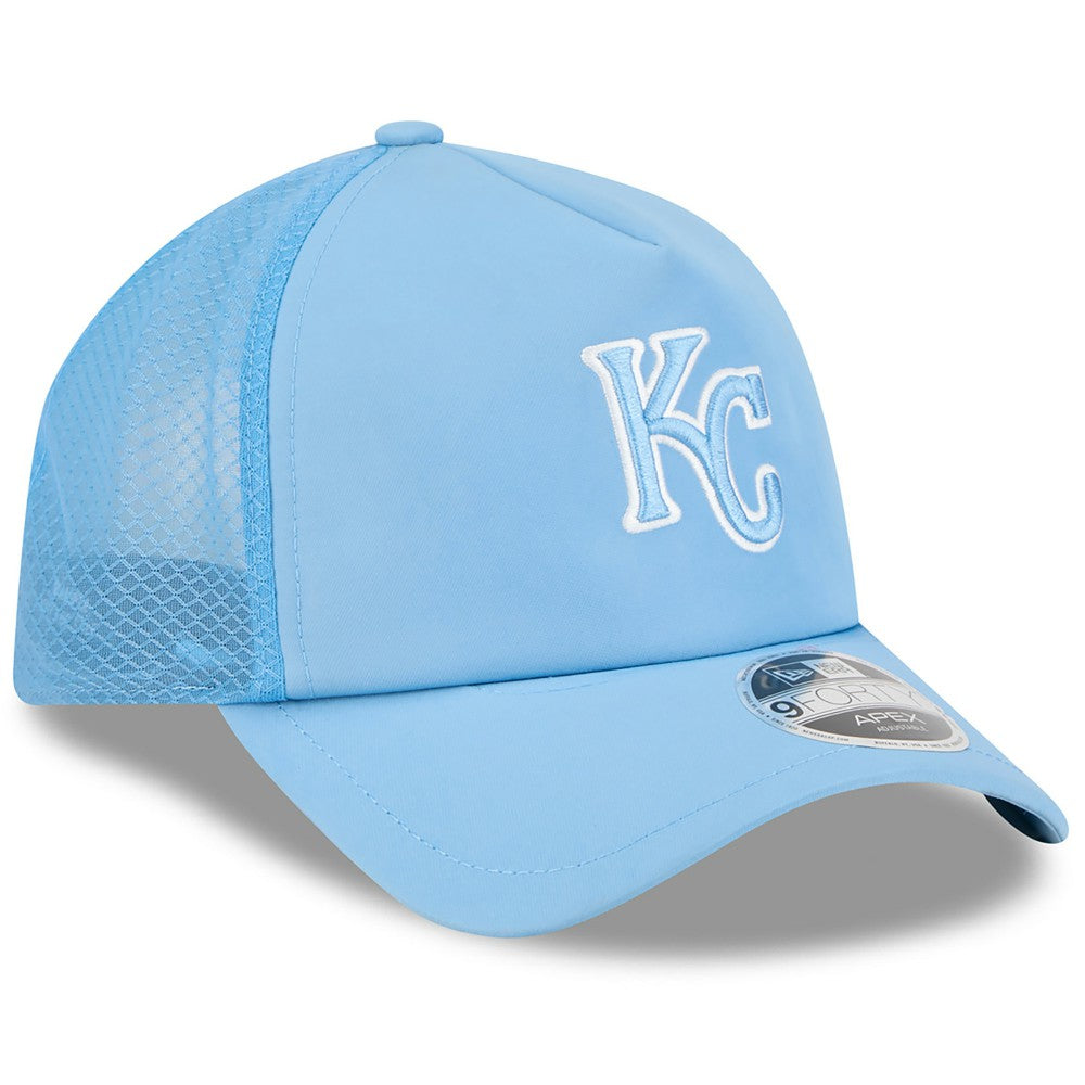 Kansas City Royals New Era 2026 Batting Practice Apex 9FORTY Adjustable Trucker Hat Online