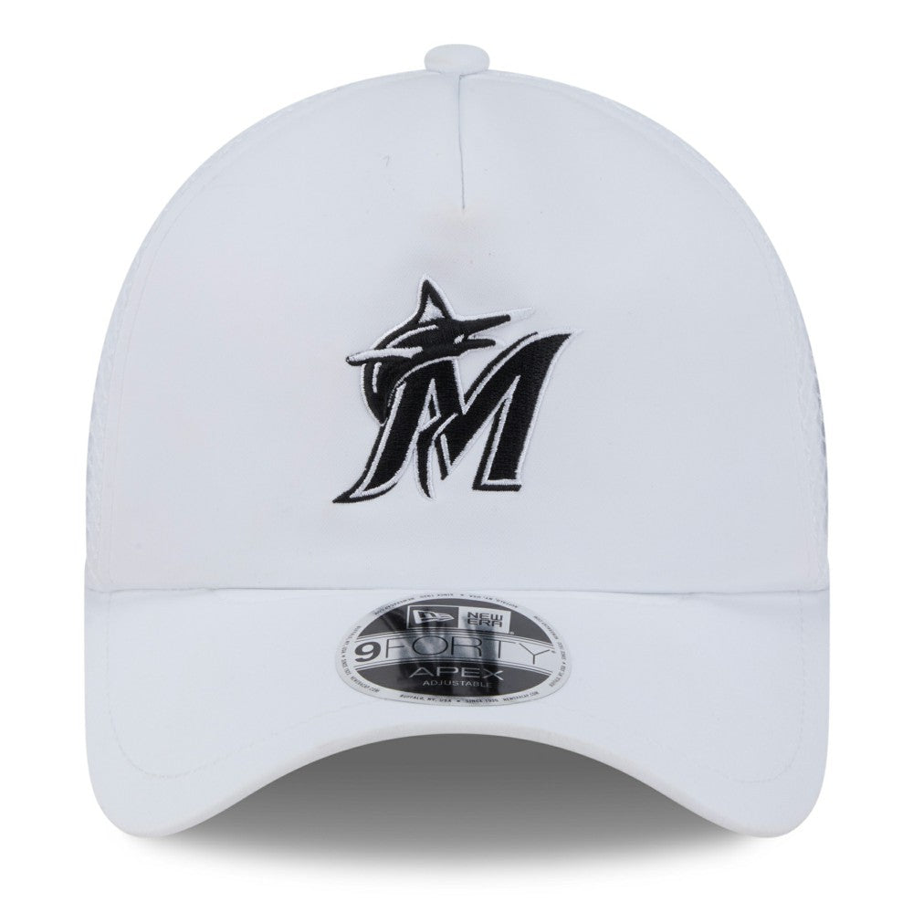 Miami Marlins New Era 2026 Batting Practice Apex 9FORTY Adjustable Trucker Hat for sale