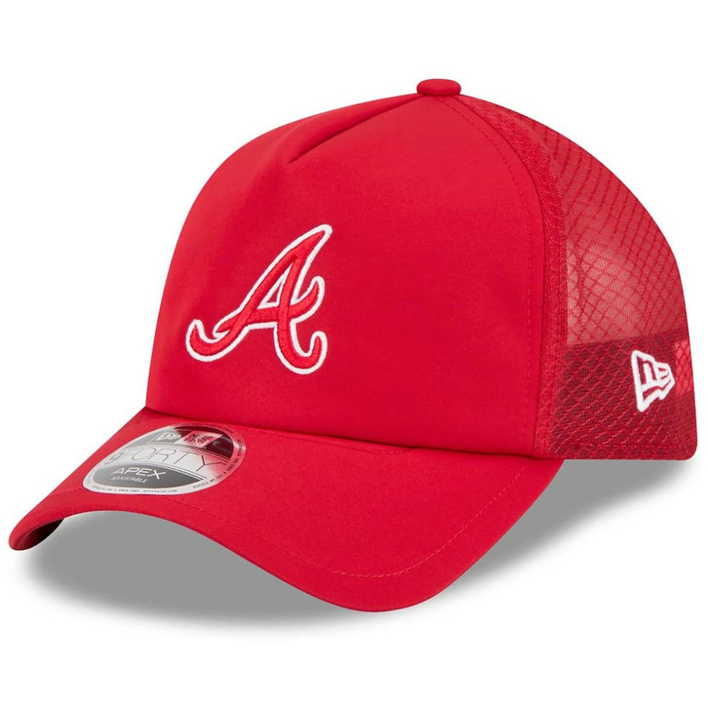 Atlanta Braves New Era 2026 Batting Practice Apex 9FORTY Adjustable Trucker Hat Discount