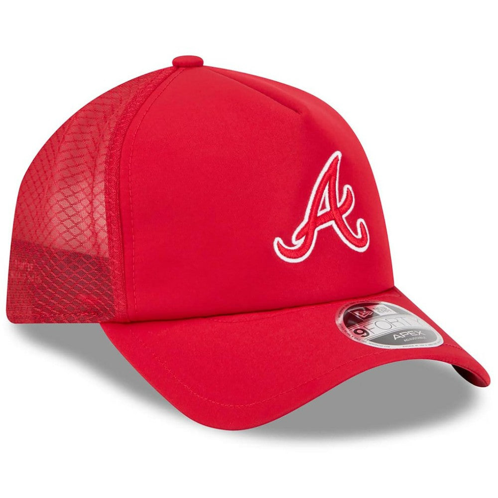 Atlanta Braves New Era 2026 Batting Practice Apex 9FORTY Adjustable Trucker Hat Discount