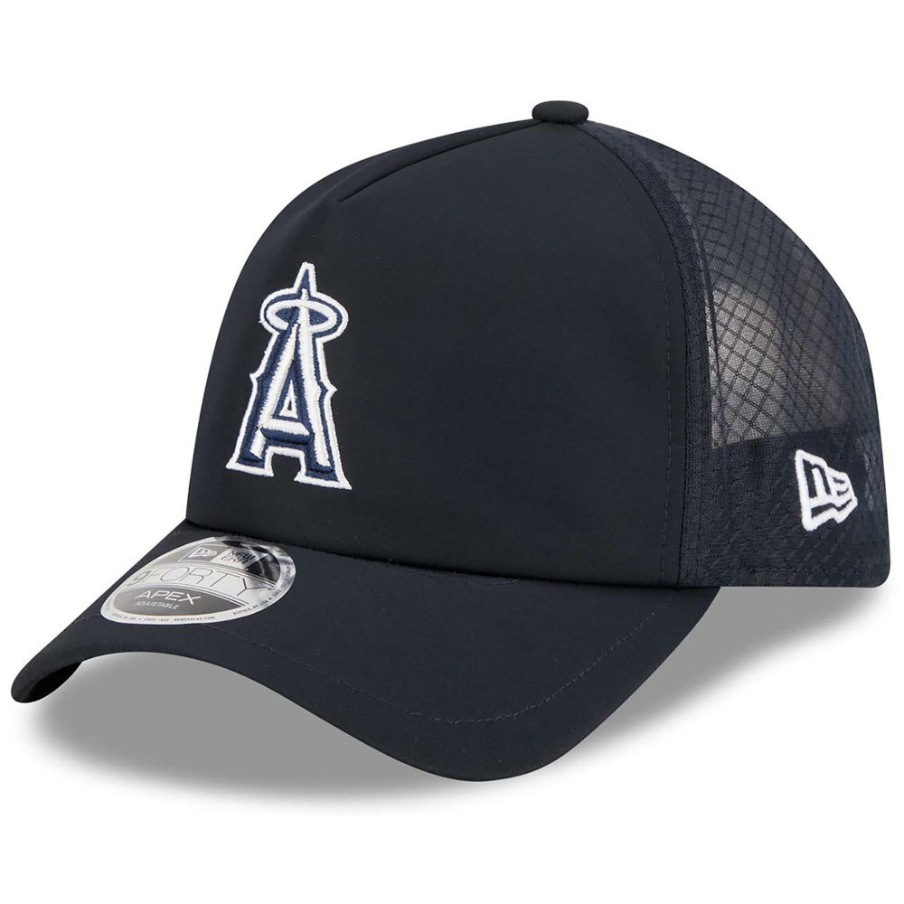 Los Angeles Angels New Era 2026 Batting Practice Apex 9FORTY Adjustable Trucker Hat Sale