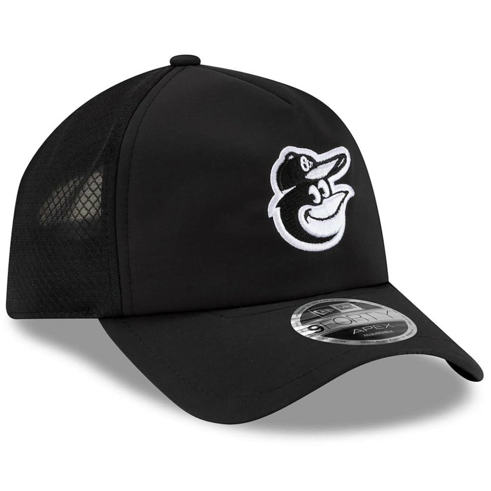 Baltimore Orioles New Era 2026 Batting Practice Apex 9FORTY Adjustable Trucker Hat for sale