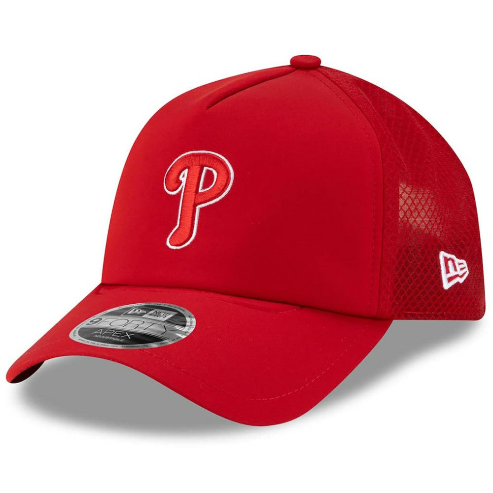 Philadelphia Phillies New Era 2026 Batting Practice Apex 9FORTY Adjustable Trucker Hat Online