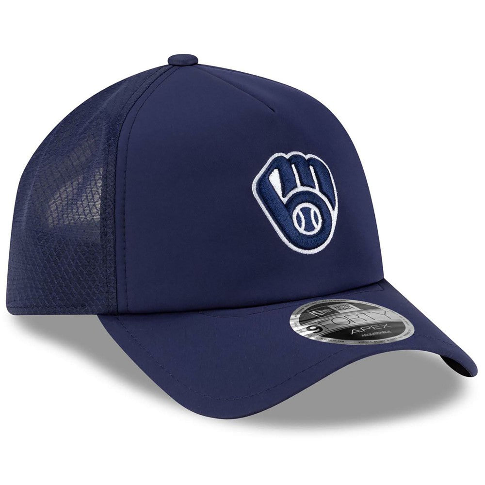 Milwaukee Brewers New Era 2026 Batting Practice Apex 9FORTY Adjustable Trucker Hat Discount