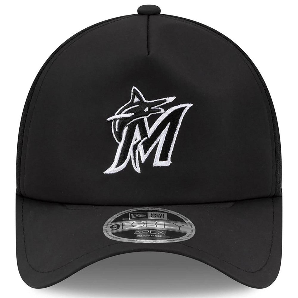 Miami Marlins New Era 2026 Batting Practice Apex 9FORTY Adjustable Trucker Hat Near Me