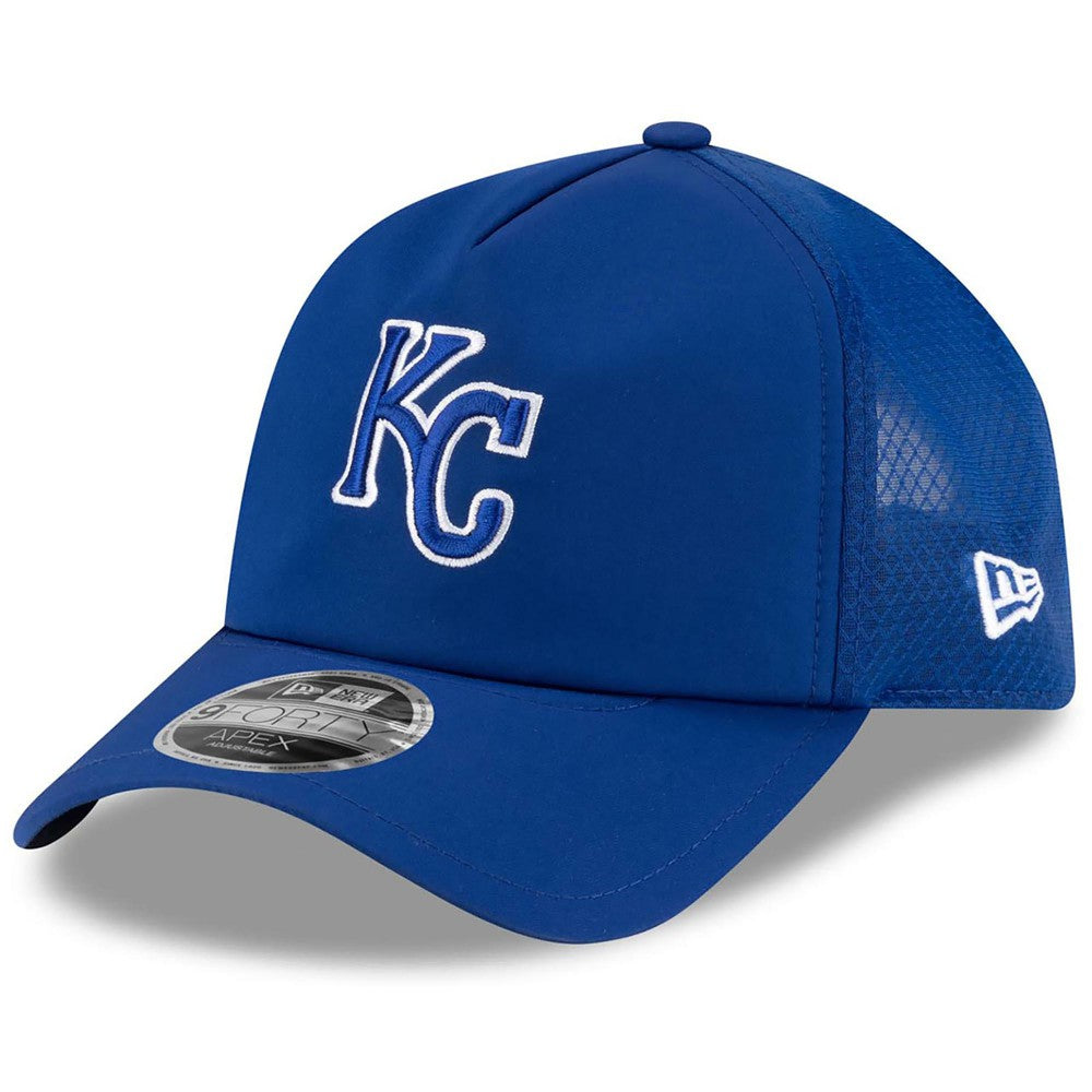 Kansas City Royals New Era 2026 Batting Practice Apex 9FORTY Adjustable Trucker Hat Discount