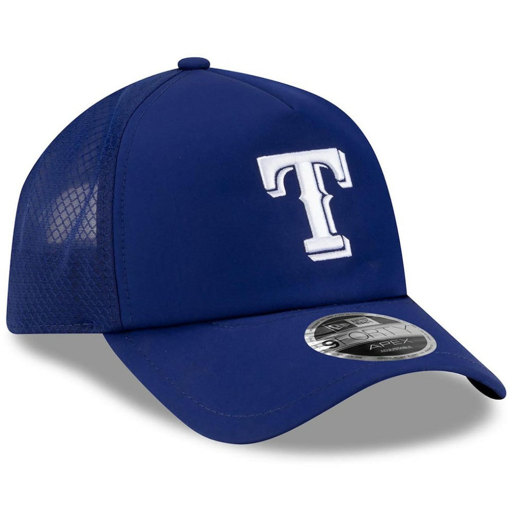 Texas Rangers New Era 2026 Batting Practice Apex 9FORTY Adjustable Trucker Hat Outlet