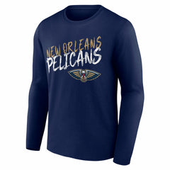 New Orleans Pelicans Hustle Custom Long Sleeve T-Shirt Navy