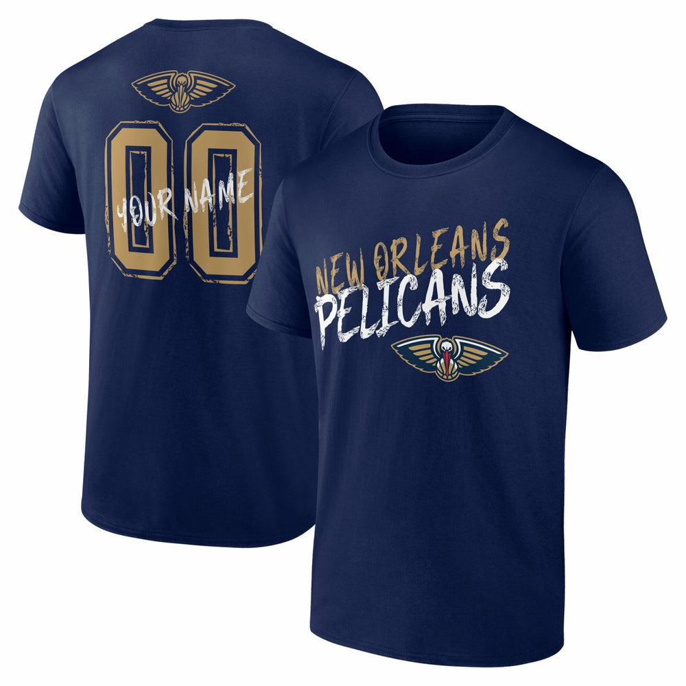 New Orleans Pelicans Hustle Custom T-Shirt Navy