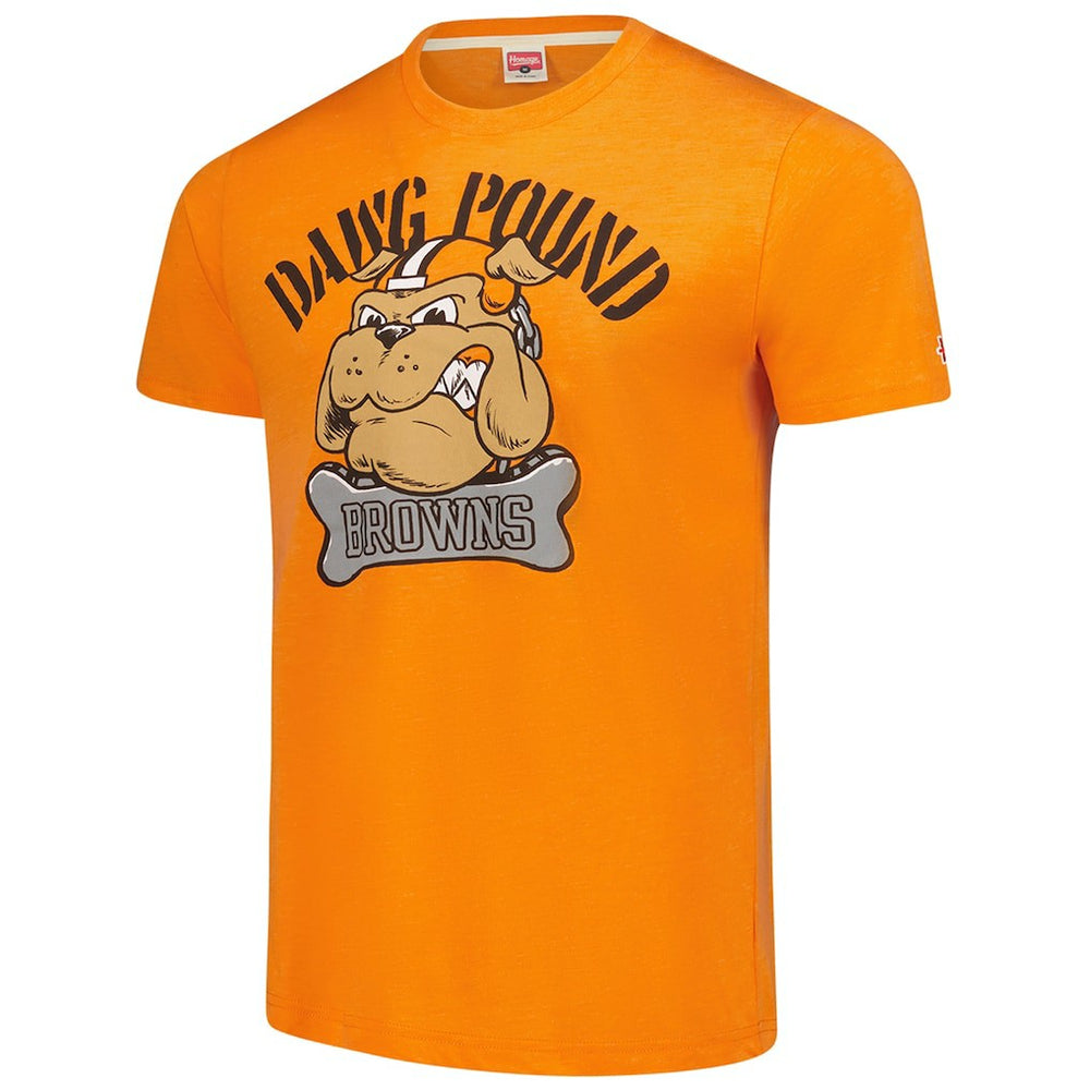 Cleveland Browns Homage Unisex Tri-Blend Dawg Pound XL Bone Collar T-Shirt - Orange - NFL