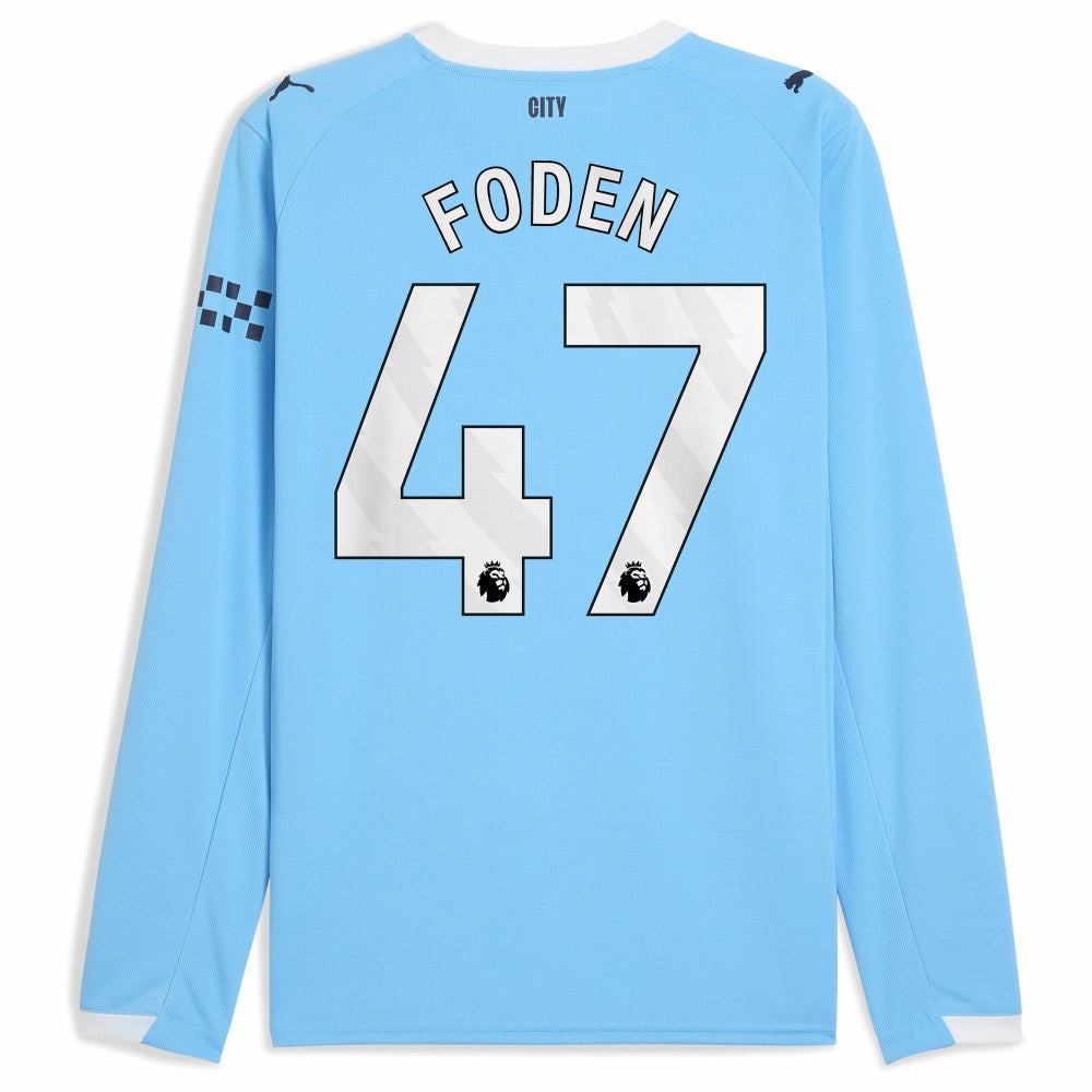 Puma - Phil Foden Manchester City 2025/26 Home Replica Long Sleeve Player Jersey - Sky Blue