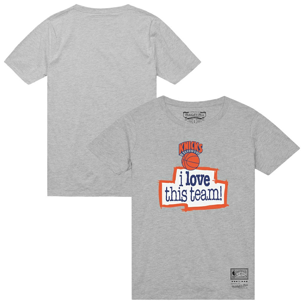 Mitchell & Ness New York Knicks I Love This Team T-Shirt Heather Gray