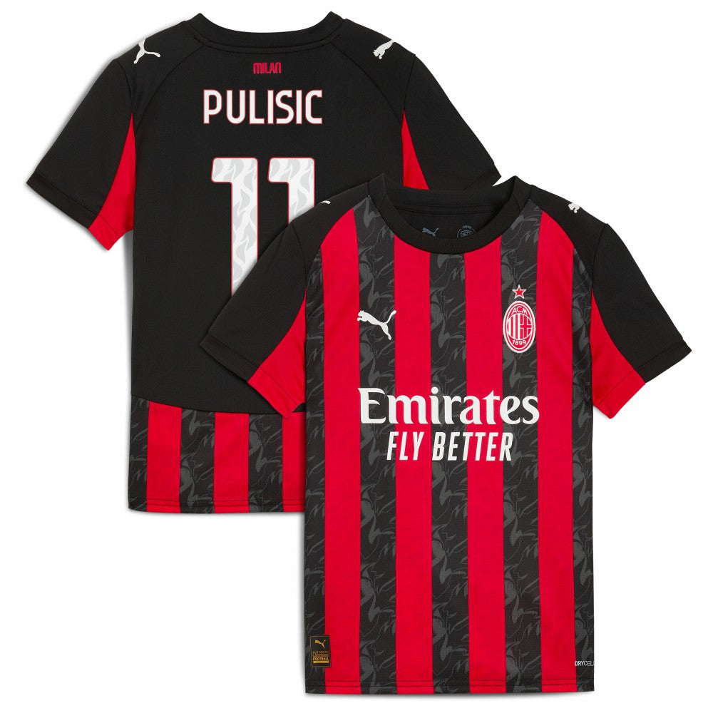 Puma - Christian Pulisic AC Milan Youth 2025/26 Home Replica Player Jersey - Red