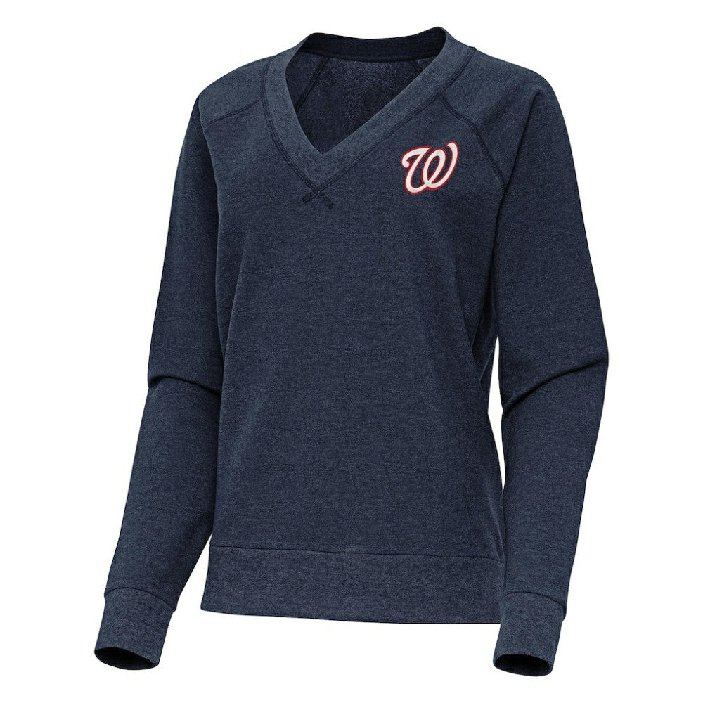 Washington Nationals Antigua Women's Varsity Tri-Blend V-Neck Long Sleeve T-Shirt Near Me