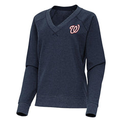 Washington Nationals Antigua Women's Varsity Tri-Blend V-Neck Long Sleeve T-Shirt Near Me