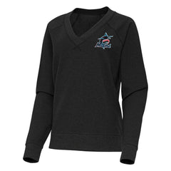 Miami Marlins Antigua Women's Varsity Tri-Blend V-Neck Long Sleeve T-Shirt Discount