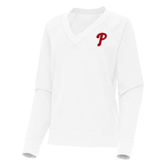 Philadelphia Phillies Antigua Women's Varsity Tri-Blend V-Neck Long Sleeve T-Shirt Discount