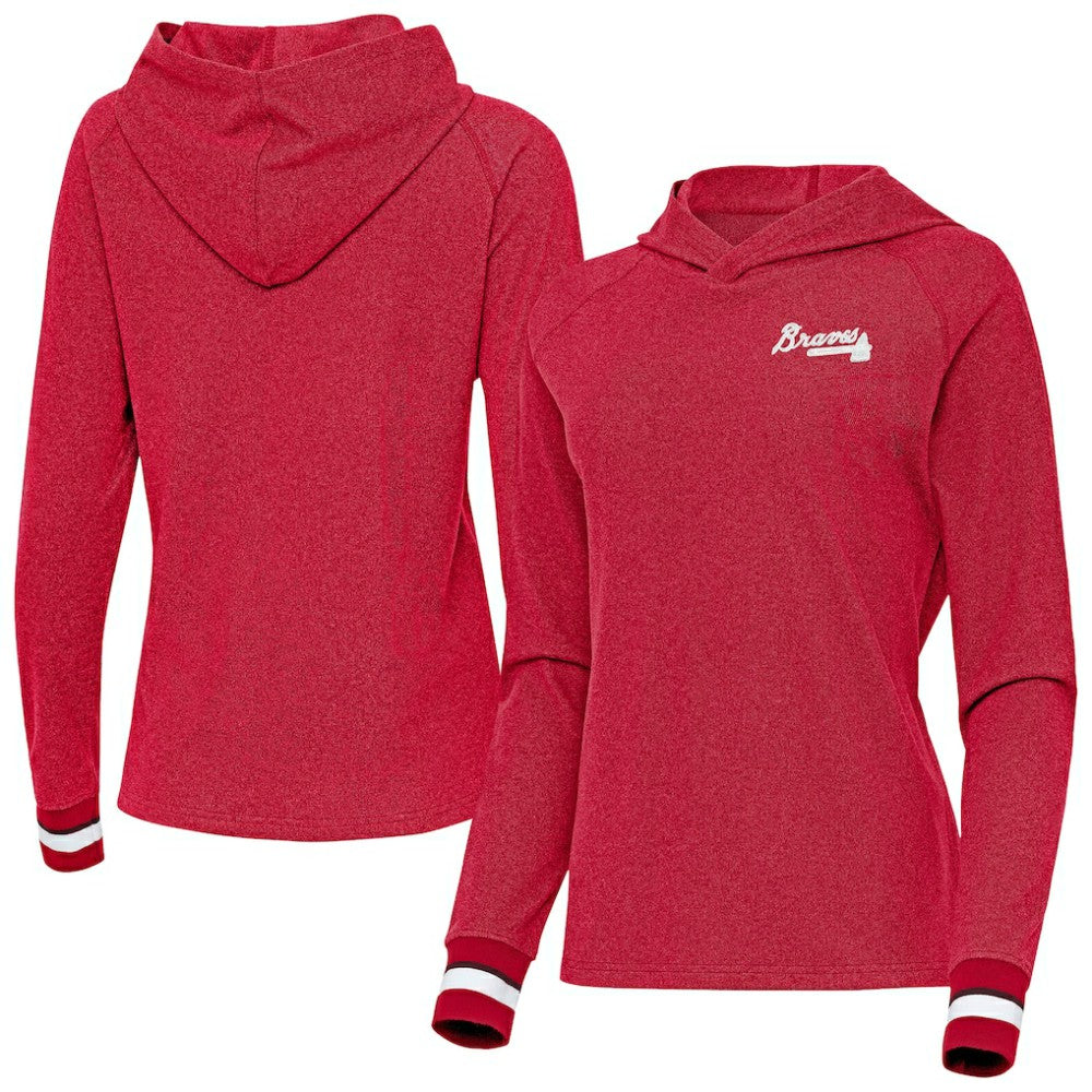 Atlanta Braves Antigua Women's Trek Pullover Hoodie Outlet