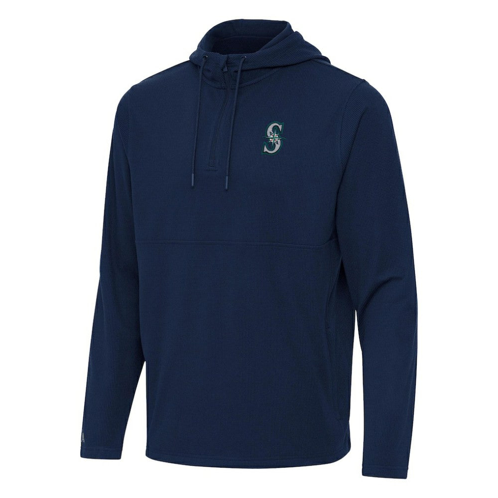 Seattle Mariners Antigua Connected Quarter-Zip Pullover Hoodie Outlet