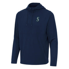 Seattle Mariners Antigua Connected Quarter-Zip Pullover Hoodie Outlet