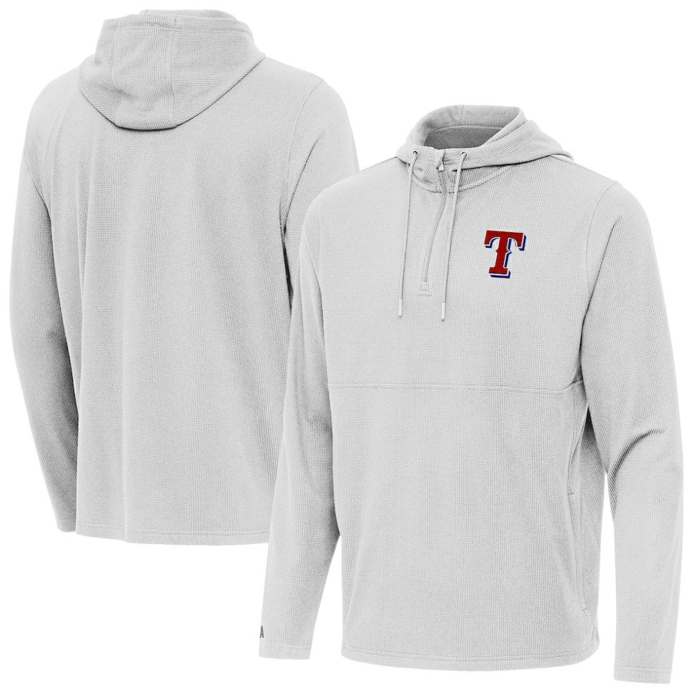 Texas Rangers Antigua Connected Quarter-Zip Pullover Hoodie Sale