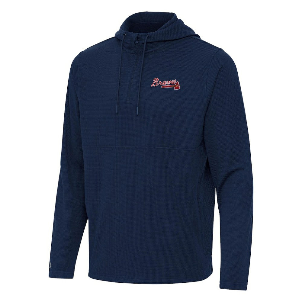 Atlanta Braves Antigua Connected Quarter-Zip Pullover Hoodie Sale