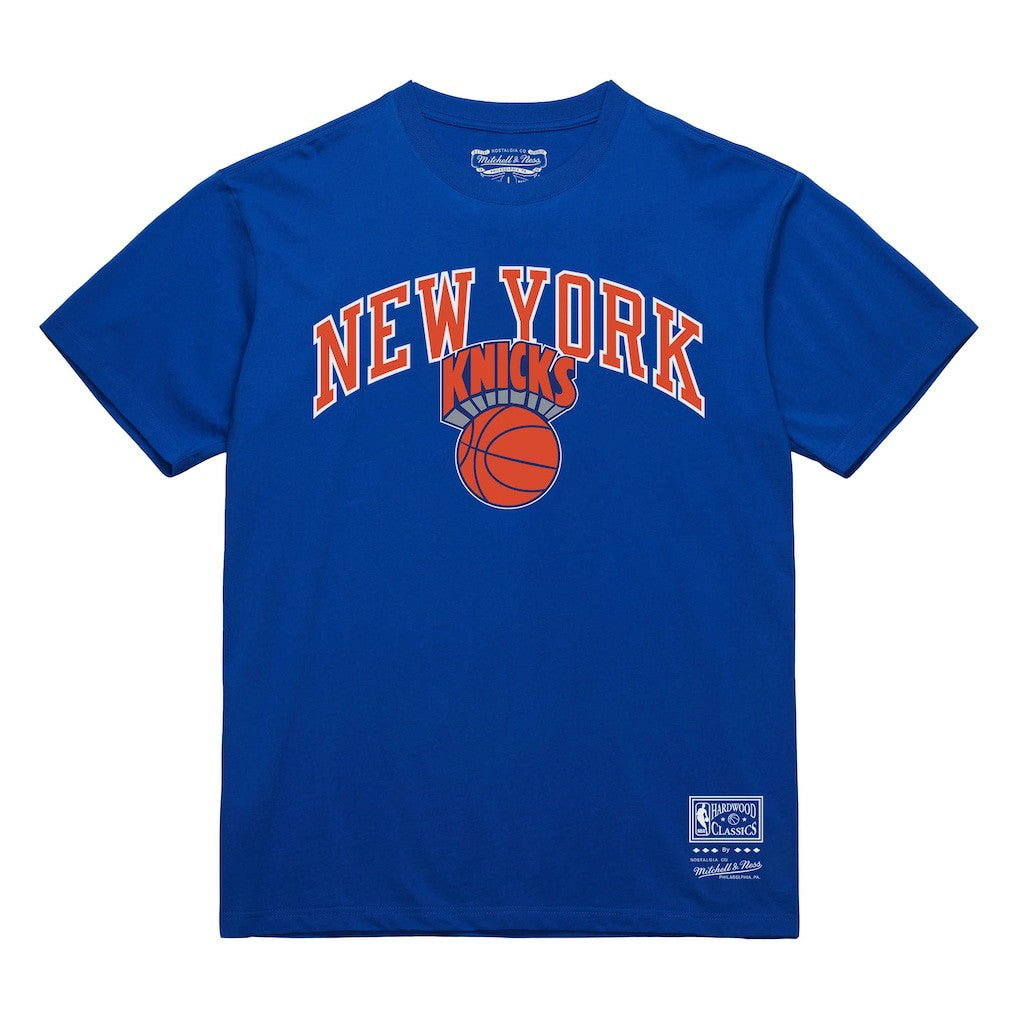 Mitchell & Ness New York Knicks Hardwood Classics Vintage Logo T-Shirt Blue