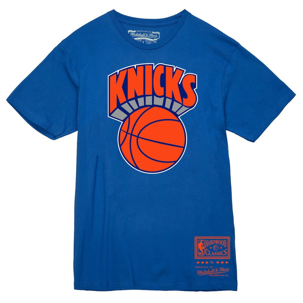 Mitchell & Ness New York Knicks Hardwood Classics Vintage Logo T-Shirt Blue