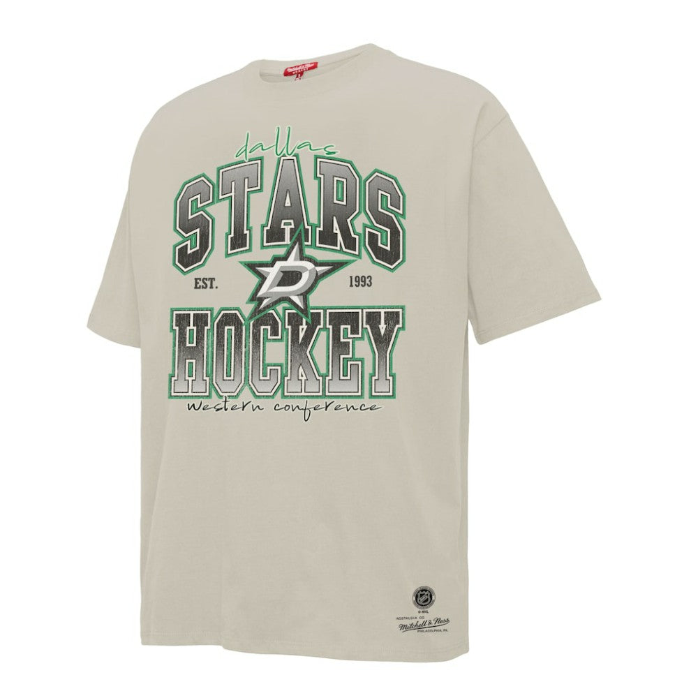 Dallas Stars Mitchell & Ness Women's Dump & Chase Boyfriend T-Shirt - Cream | NHL online