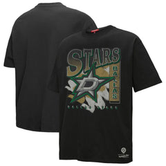 Dallas Stars Mitchell & Ness Women's Choppy Ice Boyfriend T-Shirt - Black | NHL on sale