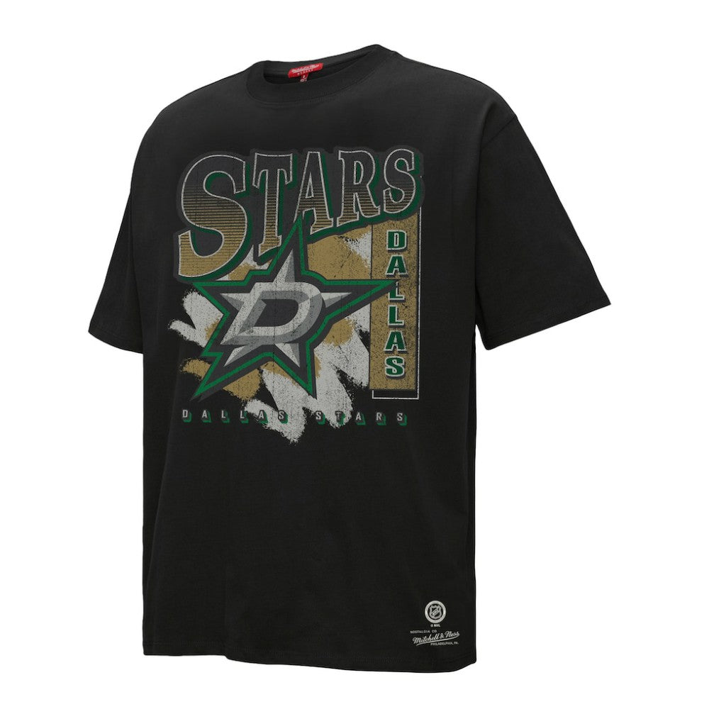 Dallas Stars Mitchell & Ness Women's Choppy Ice Boyfriend T-Shirt - Black | NHL on sale